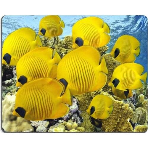 Animal Fish Coral Reef Wildlife Ocean Yellow Unerwater Sea Mouse Pads Customized Made to Order Mouse Mat Cute Gaming Mouse
