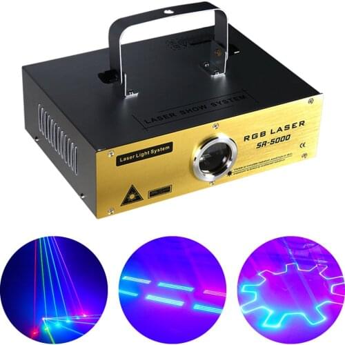 5W ILDA RGB Laser Light 3D DMX512 Laser Projector DJ Disco 3D Animation Patterns Scanner Party Bar Christmas Stage Effect Light