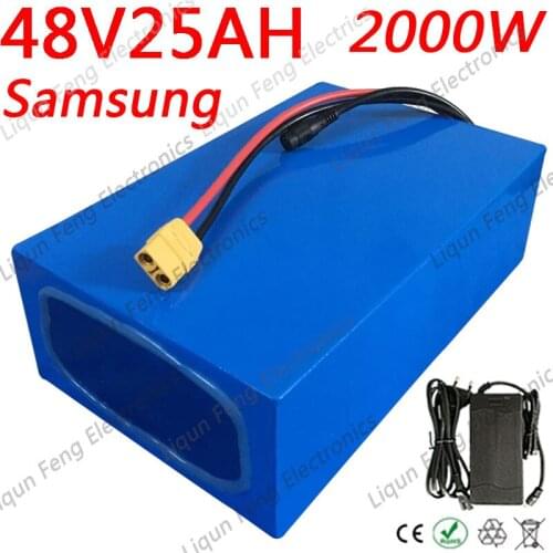 48V Samsung Battery 48V 20Ah 18Ah 16Ah 15Ah 13Ah 12Ah 10Ah Lithium Battery 48V 750W 1000W 2000W Electric Bicycle Battery+Charger