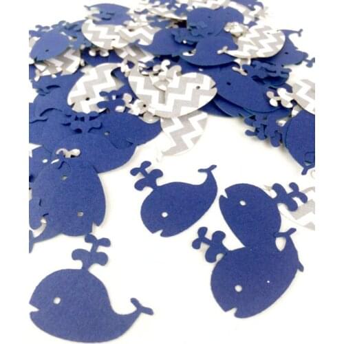 Whale Nautical Baby Shower Decorations Wedding | Baby Shower Ideas | Chevron Whale | Navy Blue Table decor scrapbook Confettis