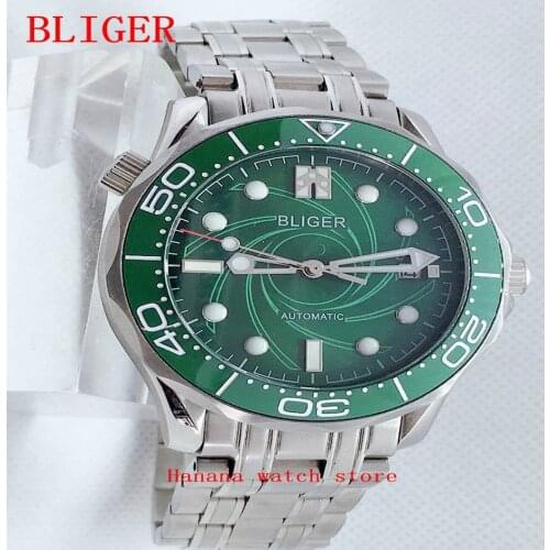 BLIGER New Style Mechanical Automatic Men Watch Sapphire Glass Mental Band MIYOTA Movement Rotating Bezel