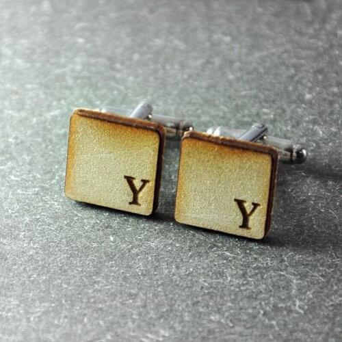 Mens Cuff links, Custom name cuff link Wedding cuff links wooden
