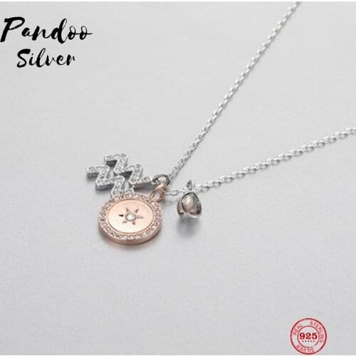 Fashion Charm 925 Sterling Silver Original 1:1 Copy, Twelve Constellations Smart Scorpio Necklace Women Luxury Jewelry Gifts