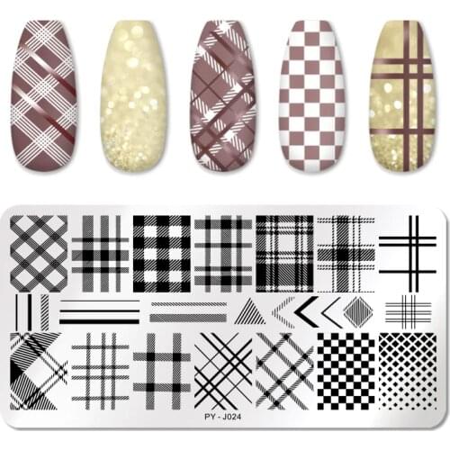 PICT YOU Striped Line Nail Stamping Plates Tropical Collection Geometric Nail Art Templates DIY Nail Image Plate Stainless Steel