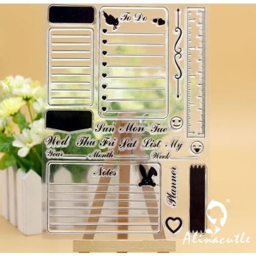 CLEAR STAMPS Die Cut Daily Planner To Do List DIY Scrapbooking Card Album Paper Craft Transparent Silicon Stamp AlinaCraft
