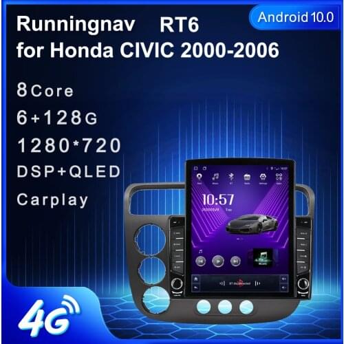Runningnav For Honda CIVIC 2000 2001 2002 2003 2004 - 2006 Tesla Type Android Car Radio Multimedia Video Player Navigation GPS