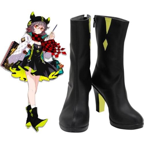 Arknights Deepcolor Cosplay Boots High Heel Black Shoes Custom Made