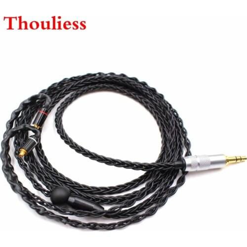 Thouliess HIFI 1.2Meter DIY 8 Cores Headphone Upgrade Cable for SE215 SE535 SE846 SE425 ue900 Earphone (Black)