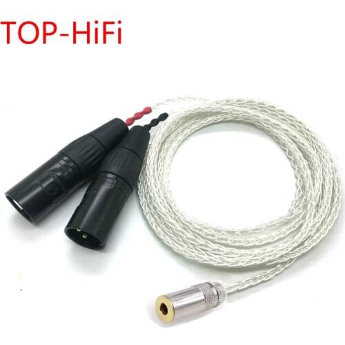 TOP-HiFi 8 Cores Silver Plated 4.4mm Balanced Female to Dual 2x 3pin XLR Balanced Male Audio Adapter Cable