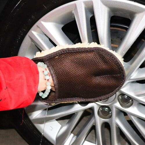 Car Styling Wool Soft Car Washing Gloves Cleaning Brush Motorcycle Washer Care Products Car Wash Sponges CAR Accessories