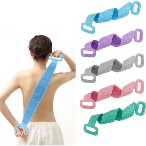 Magic Silicone Brushes Bath Towels Body Brush Bath Belt Exfoliating Back Brush Belt Wash Skin Household Clean Shower Brushes