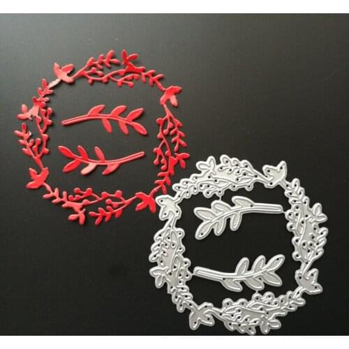 Leaves circle die cuts,metal die cutting dies in scrapbooking embossing folder suit for cutting machine
