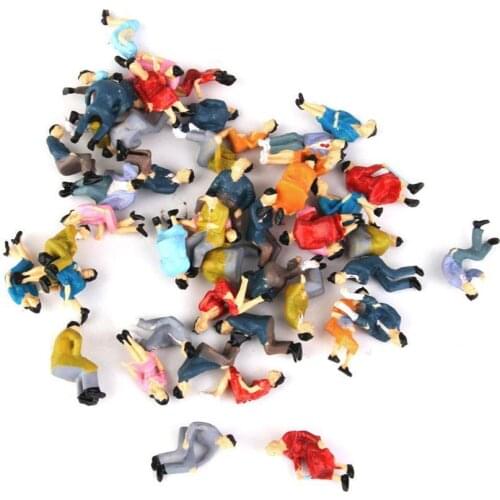 1pcs 1:87 Painted Model People Figure Toys Sand Table Figure Color Model Toy Sitting For Kids Landscape Gift Random Model V8E1