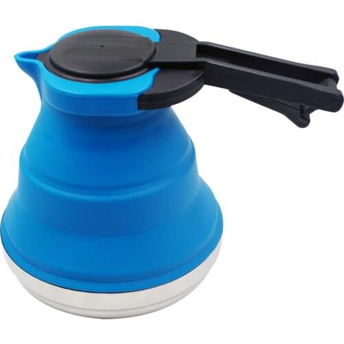 2018 Folding Portable 1.7L Food Grade Silicone+ Stainless Steel Kettle camping supplies