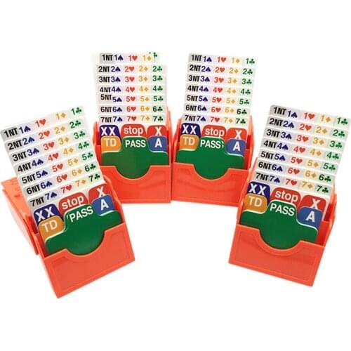 4 SETS / LOT English Orange Bridge Cards Set with Bridge Bidding Box & Bridge Playing Cards Together Play In Tournment