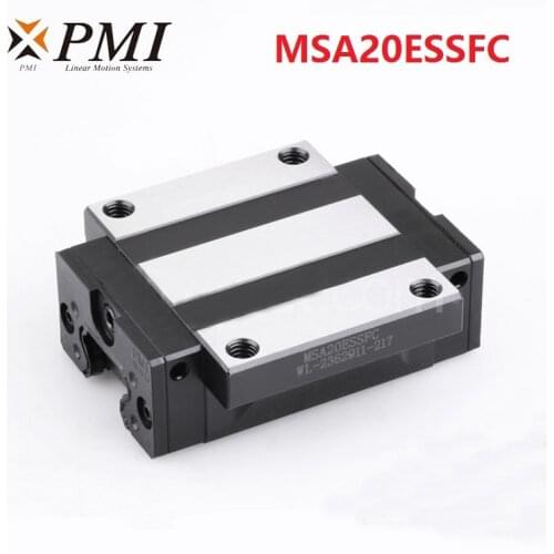 4pcs Original Taiwan PMI MSA20E-N MSA20ESSFC N linear guideway slide block Carriage for CO2 laser machine CNC router MSA20E