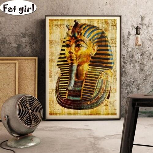 5D DIY diamond painting embroidery cross stitch Vintage egyptian religious idol square round Handmade crafts mosaic home Decor