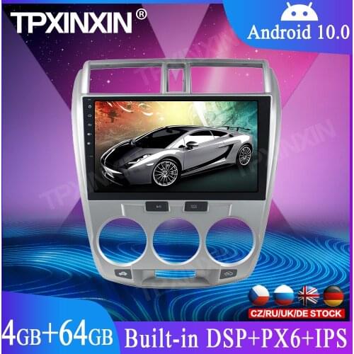 Android 10.0 For HONDA CITY 2006-2013 64GB Car No DVD Player GPS Navigation Multimedia Player Auto Radio Head Unit RHD Dashboard