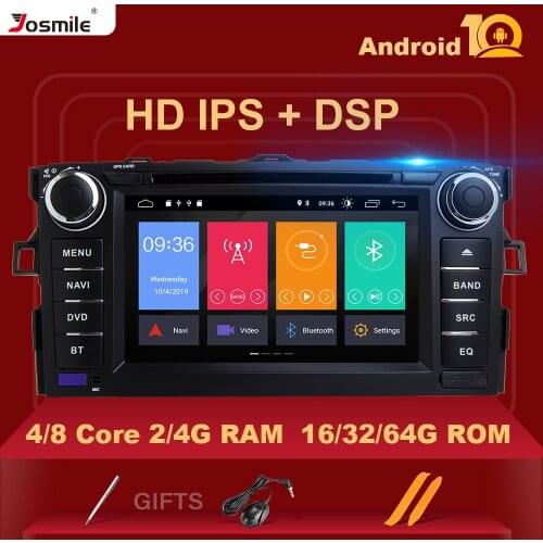 DSP IPS 4GB 64G 2 Din Android 10 Car DVD Player For TOYOTA AURIS Altis COROLLA 2012 2013 radio GPS navigation System multimedia