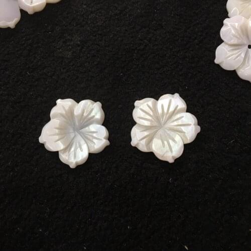 25MM 20Pcs/Lot Flower 100% Natural White Shell Stone Flower Bead ( No Hole ) Jewelry Diy Making Findings Accessories