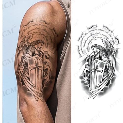 Black Sketch Tattoo Stickers Fake Feather Snake Temporary Tattoos For Women Kid Edges Art Devil Tribal Letter Totem Tattoo Paper