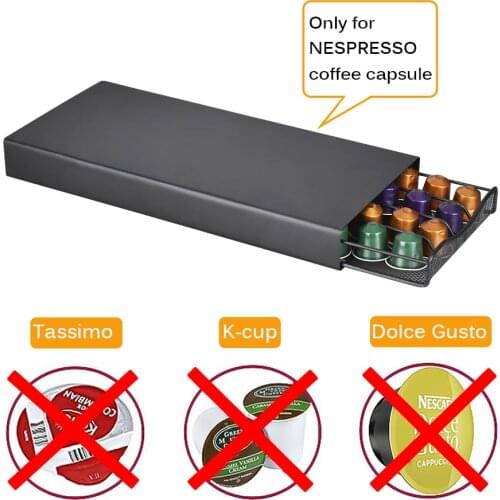 Capsules Holder Storage Stand Drawers 40 Pods Coffee Capsule Organizer Practical Coffee Drawers Capsules Holder Coffee Shelves