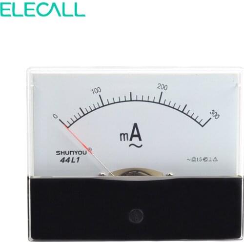 ELECALL 44L1 300mA Fine Adjustable Dial Panel Meter Amper Meter Rectangle Analog Ameter Gauge