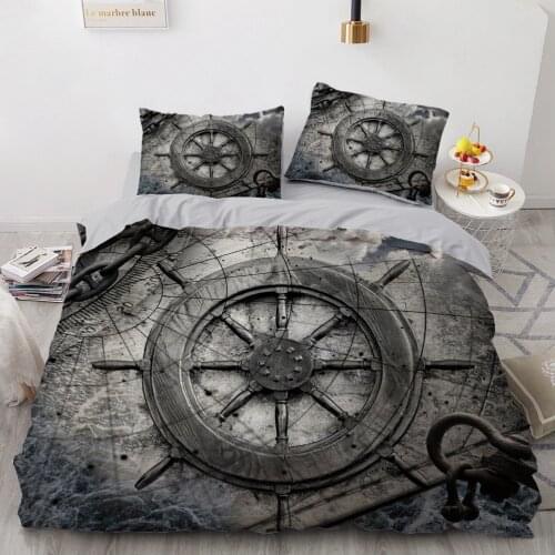 Europe 3D Duvet Cover Set Quilt Covers Comforter Case Bedding Sets King Queen Double Single Size Sailing Rudder Home Textile