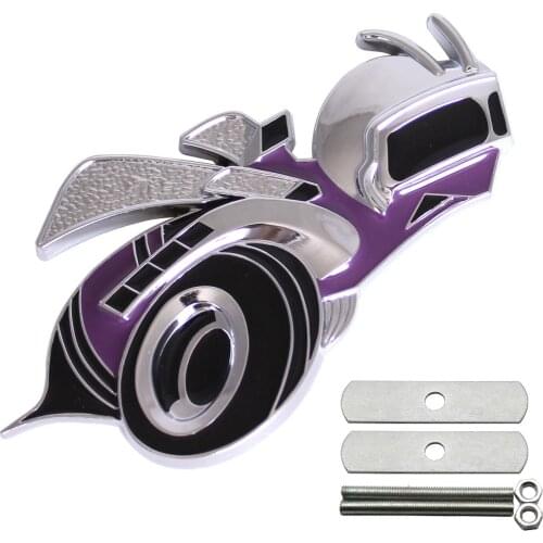 Purple 3D New Super Bee Front Grill Emblem Facing Left Right Metal Badge Car Trim Decor