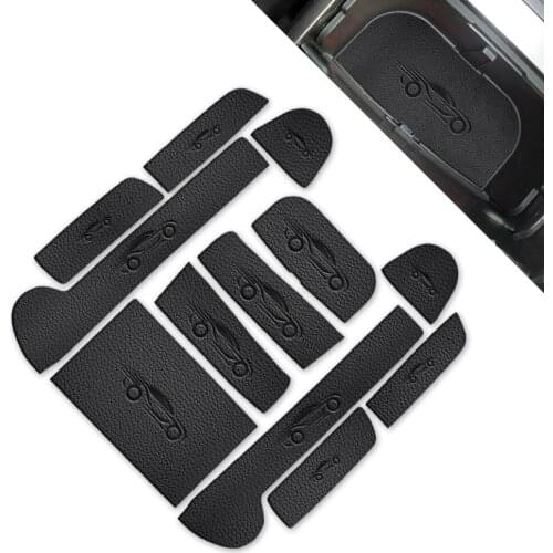 Car Door Groove Mat PU Leather Car Anti Slip Mat For Subaru Outback 2010-2014 Non-Slip Covers Interior Door Mats Cup Pad 12pcs