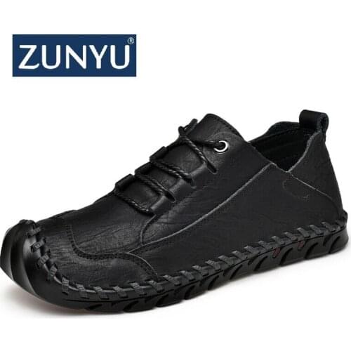 ZUNYU Mens Leather Casual Shoes Moccasins Men Loafers Spring New Fashion Sneakers Male Boat Shoes Suede Krasovki Size 38-45