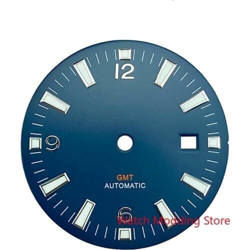 NEW Arrival 33mm Blue/Black GMT Sterile Watch Dial Set For ETA2824 DG2813 Miyota82 Mov't Planet Style Watch Super Green Luminous