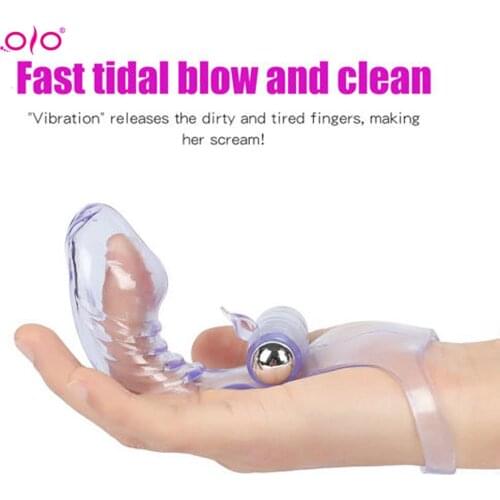 OLO Finger Sleeve Vibrator G Spot Massage Clit Stimulate Female Masturbator Sex Toys For Women Lesbian Orgasm Adult Products