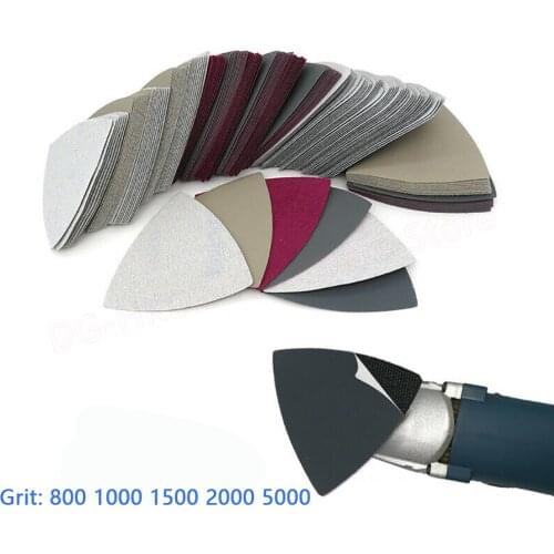 5-50pcs Triangle Flocking Sandpaper 90*90*90mm Wet And Dry 800-5000 Grit For Metal Car Mobile Phone Plastic Polishing