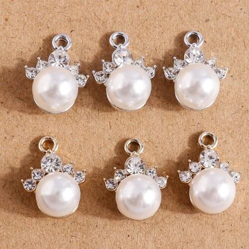 10pcs 14*19mm Imitation Pearl Charms Pendants for Jewelry Making Fashion Necklace Drop Earrings Bracelets DIY Crafts Accessories