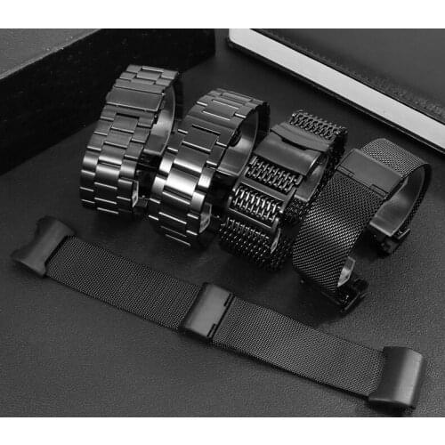 24MM Watch Accessories Band Suitable for -Casio- G-SHOCK GWG-1000GB Soild Steel Watch Strap Sport Silicone Nylon Bracelet 24MM