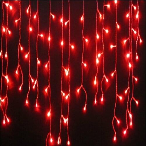 Hot sale!Red CHRISTMAS Xmas Wedding Party New Year Decoration Curtain Lights LED 4m 100 SMD String Strip ice bar lamp Garlands