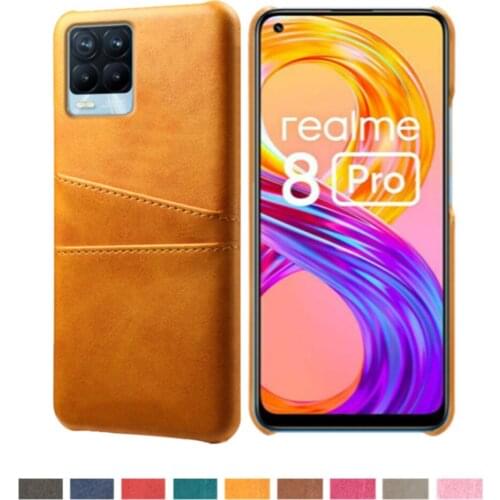 Retro PU Leather Cover Funda On The For OPPO Realme 8 Pro Coque Card Slots Wallet Case For Oppo Realme8 Pro 4G 6.4" 2021 Capa