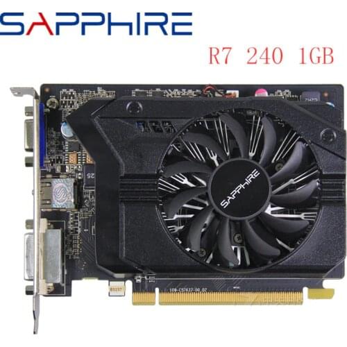 SAPPHIRE R7 240 1GB Graphics Card GPU Radeon R7240 1GB Video Screen Cards Computer Game For AMD Video Card Map HDMI PCI-E
