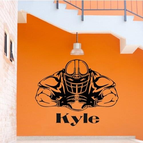 Vinyl Custom Name Text Football Player #7 Sport Wall Art Sticker Decal Wall Sticker Free Shipping 76*55cm