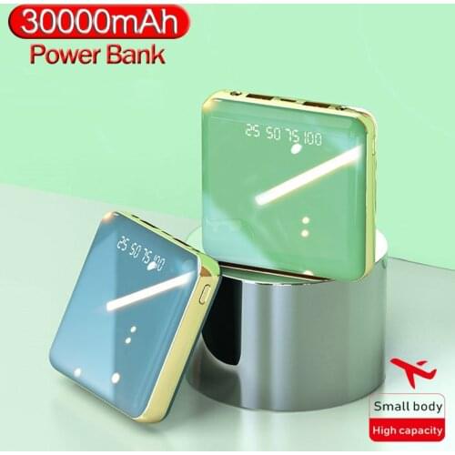 30000mAh High Capacity Emergency ChargingMini Portable PowerBank with Digital Display Fast Charging for Xiaomi Iphone Samsung
