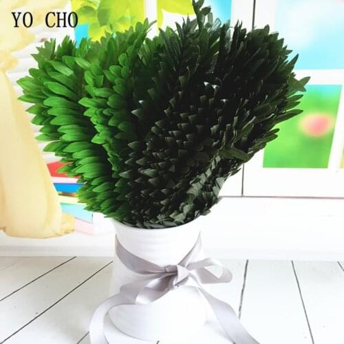 YO CHO 10pc Artificial Palm Tree Branches Wild Faux Foliage Palm Leaves Plants Bouquet Packing Material Parts Wedding Home Decor