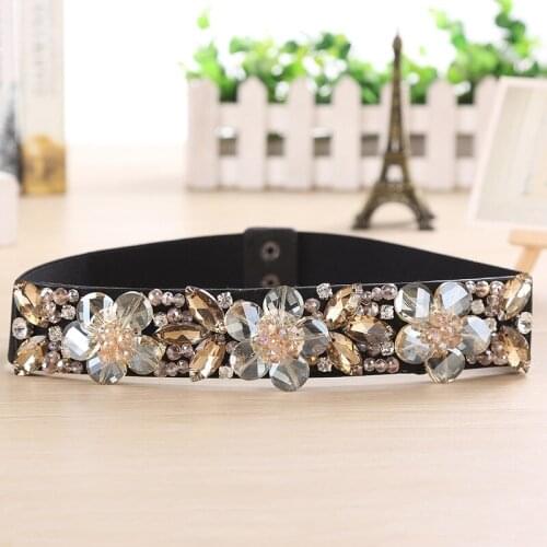 Female Rhinestone Waist Belt for Women for Dresses Diamond Waist Chain Waistband Buckle Bridal Belts Dress Decoration