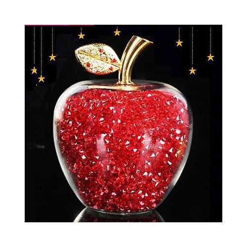 1PCS Natural crystal crushed stone assembled apple. Home decor. Christmas Eve gift