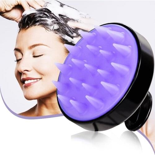 1 pc Spa Slimming Massage Brush Silicone Head Body Shampoo Scalp Massage Brush Comb Hair Washing Comb Shower Bath Brush props