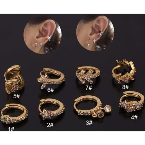 1Pc Snake Cz Hoop Cartilage Helix Tragus Earring Daith Conch Rook Snug Sexy Piercing Jewelry
