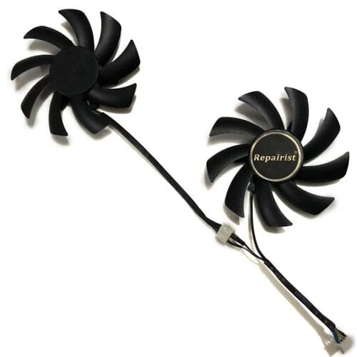 2pcs/set 90MM(85MM) T127010SH 0.35A DC 12V 40MM*3 Moungting holes Pitch GPU VGA Cooler Fan For Graphics Cards Cooling