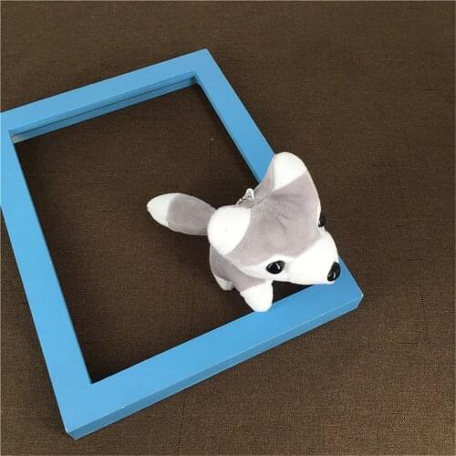 7CM Gray Color Dog , Small Plush Keychain Gift Doll , Animal Plush Toys