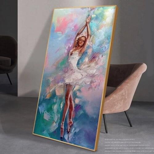 Dancing Ballerina Canvas Painting Abstract Ballet Girl Prints and Posters Cuadros Wall Art Pictures for Living Room Home Decor