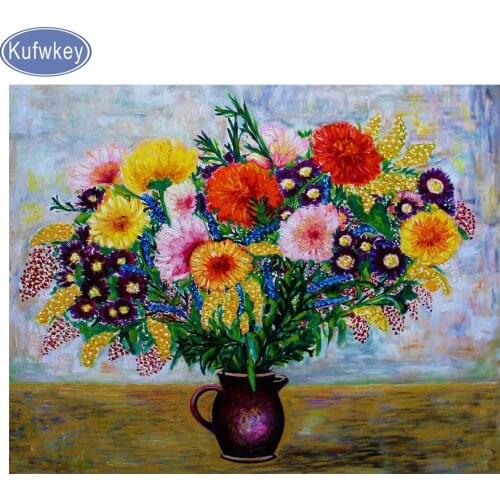 Diamond Embroidery Flower DIY Cross Stitch Diamond Painting floral vase Rhinestone Square Full Diamond Mosaic Gift Wall Decor